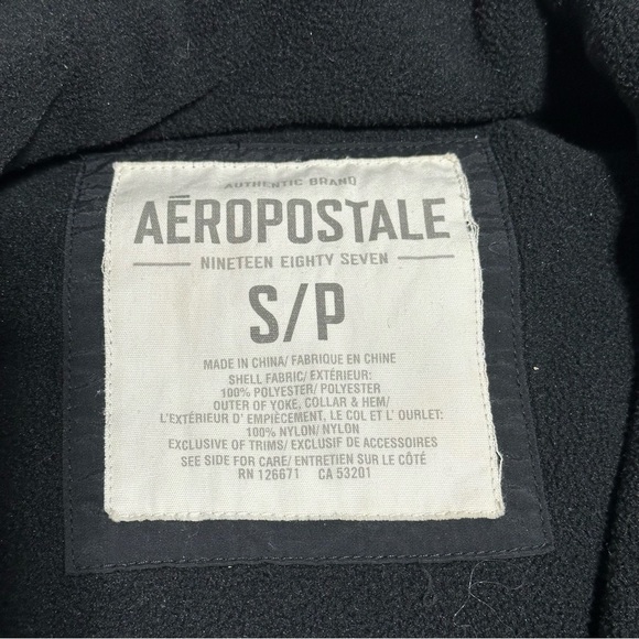 Aeropostale Black Fleece Zip Up Coat Jacket - Picture 3 of 7